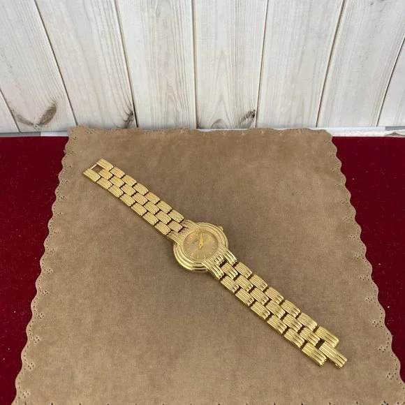 Stunning ESQ Movado Ladies Watch Gold link 6 Inch Sculptured Gild Bracelet - Picture 5 of 11